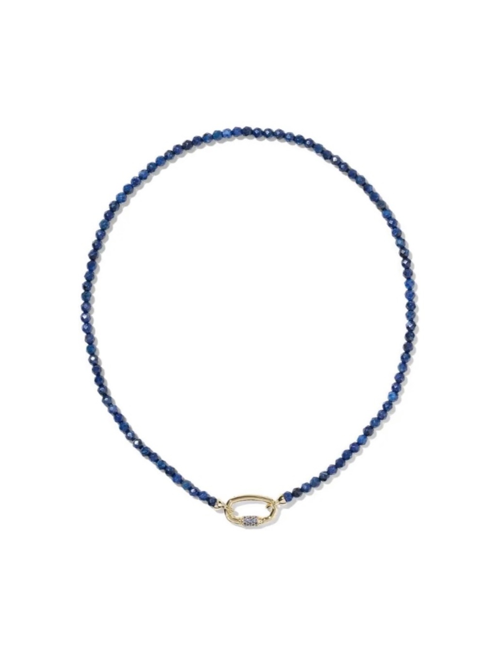 Kendra Scott Emery Gold Beaded Strand Necklace in Dark Blue Quartz - Picture 2 of 4